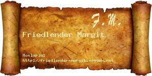 Friedlender Margit névjegykártya